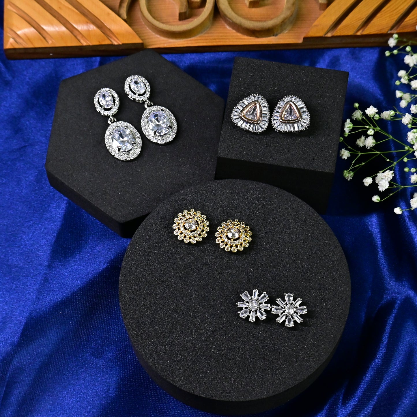 Vedika AD Earrings Combo Set
