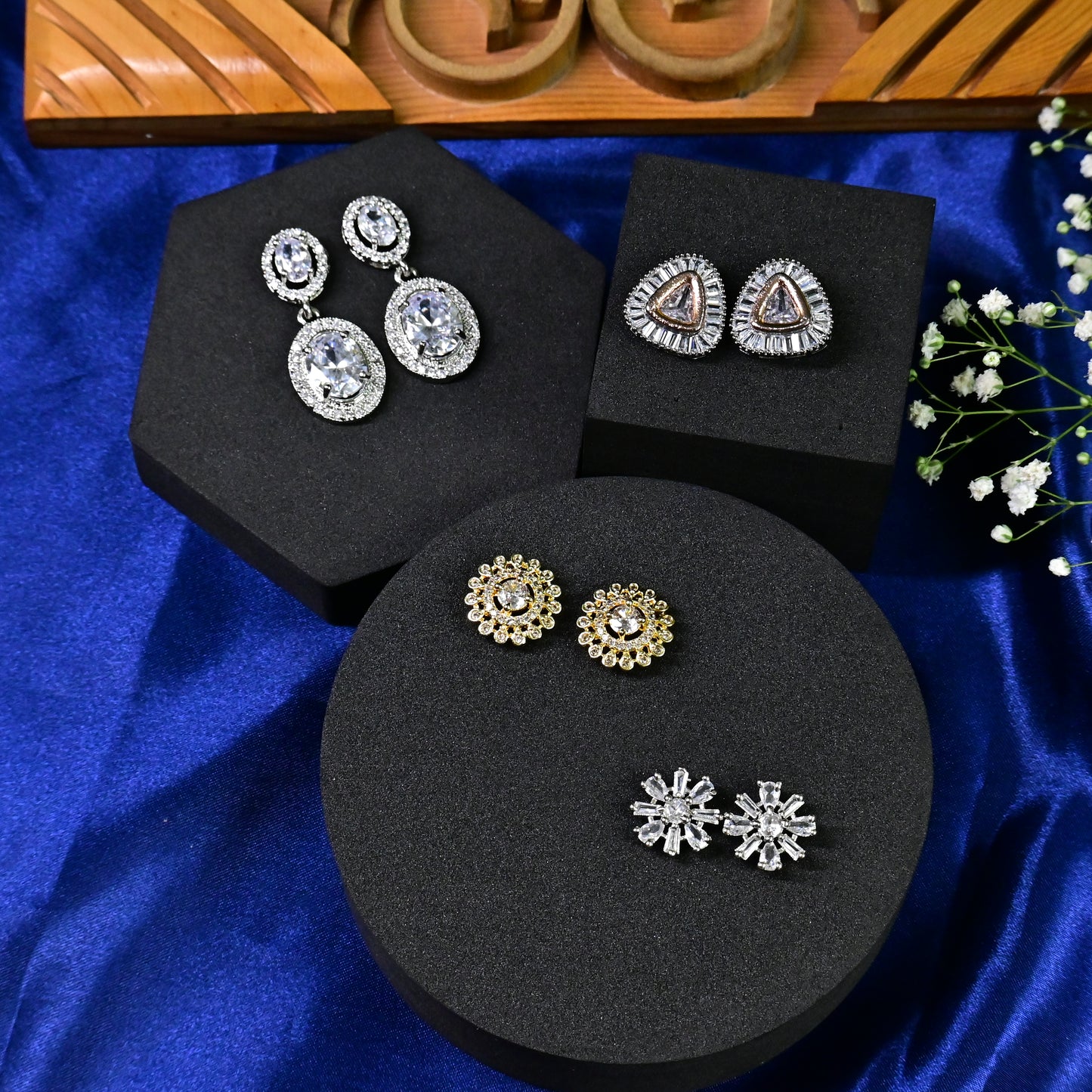 Vedika AD Earrings Combo Set