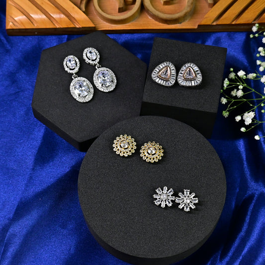Vedika AD Earrings Combo Set