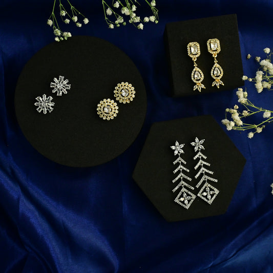 Vedika AD Earrings Combo Set